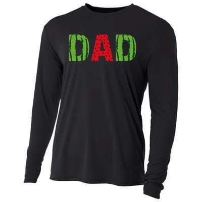 Dad Watermelon Pattern Birthday Summer Fruit Cooling Performance Long Sleeve Crew