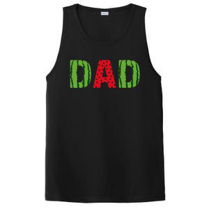 Dad Watermelon Pattern Birthday Summer Fruit PosiCharge Competitor Tank