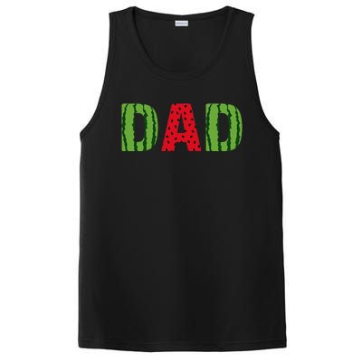 Dad Watermelon Pattern Birthday Summer Fruit PosiCharge Competitor Tank