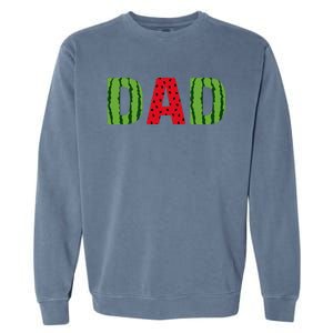 Dad Watermelon Pattern Birthday Summer Fruit Garment-Dyed Sweatshirt