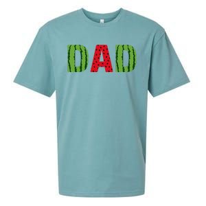 Dad Watermelon Pattern Birthday Summer Fruit Sueded Cloud Jersey T-Shirt