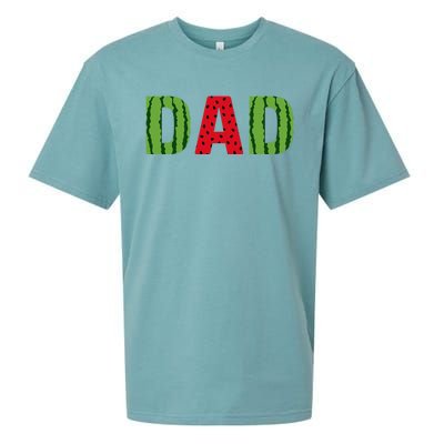 Dad Watermelon Pattern Birthday Summer Fruit Sueded Cloud Jersey T-Shirt