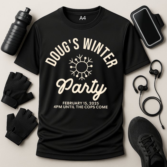 Dougs Winter Party February Cooling Performance Crew T-Shirt