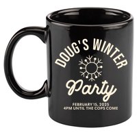 Dougs Winter Party February 11oz C Handle Ceramic Mug