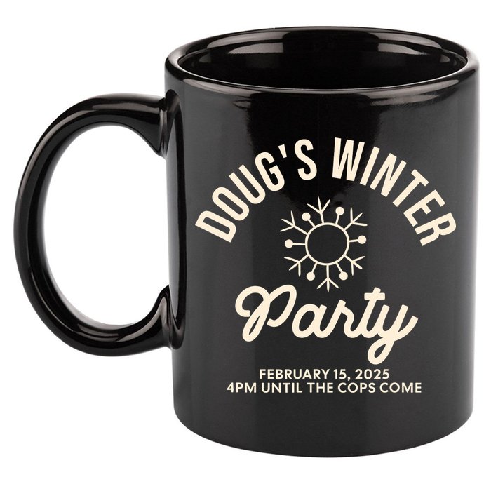 Dougs Winter Party February 11oz C Handle Ceramic Mug