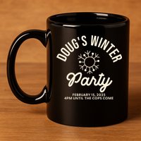 Dougs Winter Party February 11oz C Handle Ceramic Mug