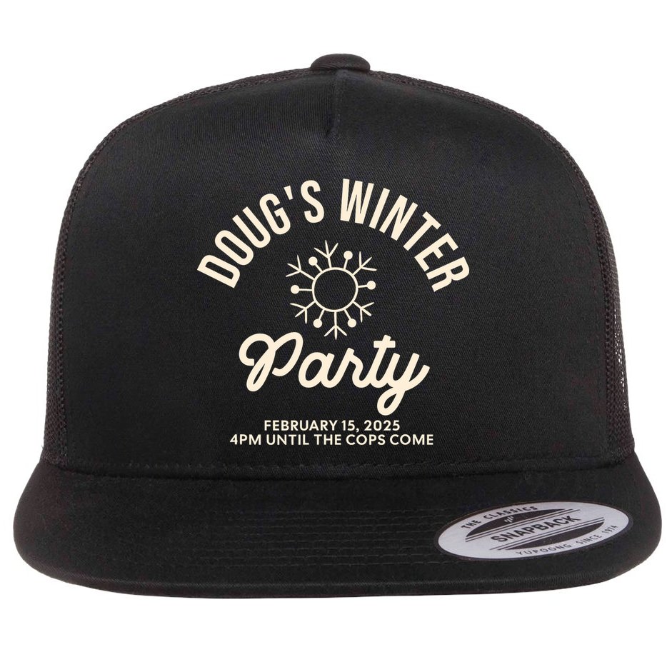 Dougs Winter Party February Flat Bill Trucker Hat