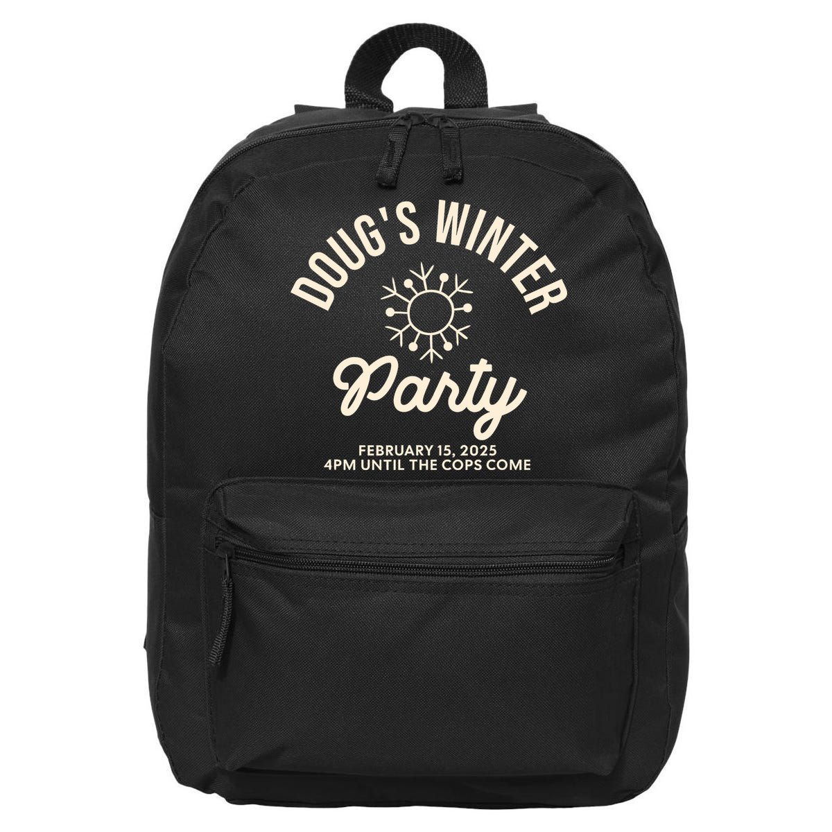 Dougs Winter Party February 16 in Basic Backpack