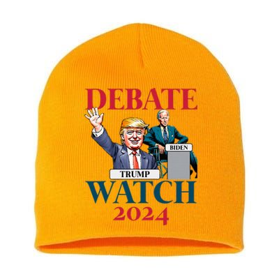 Debate Watch Party 2024 Trump Biden President Short Acrylic Beanie