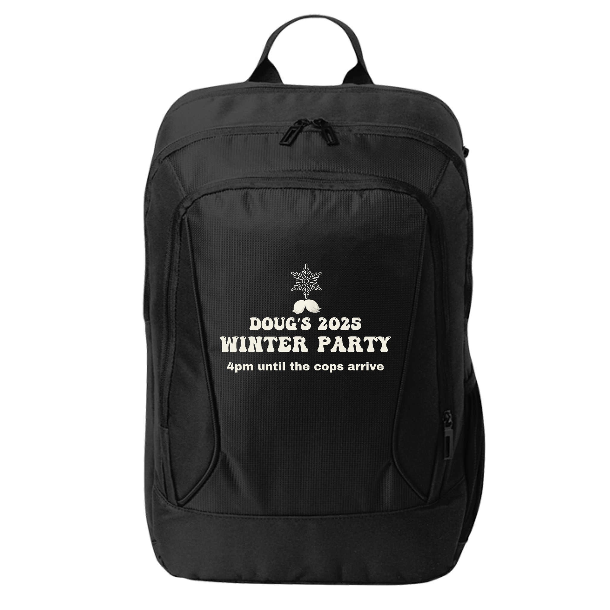DougS Winter Party February 2025 Just Bring A Smile City Backpack
