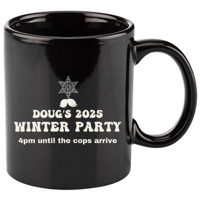 DougS Winter Party February 2025 Just Bring A Smile 11oz C Handle Ceramic Mug