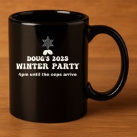 DougS Winter Party February 2025 Just Bring A Smile 11oz C Handle Ceramic Mug