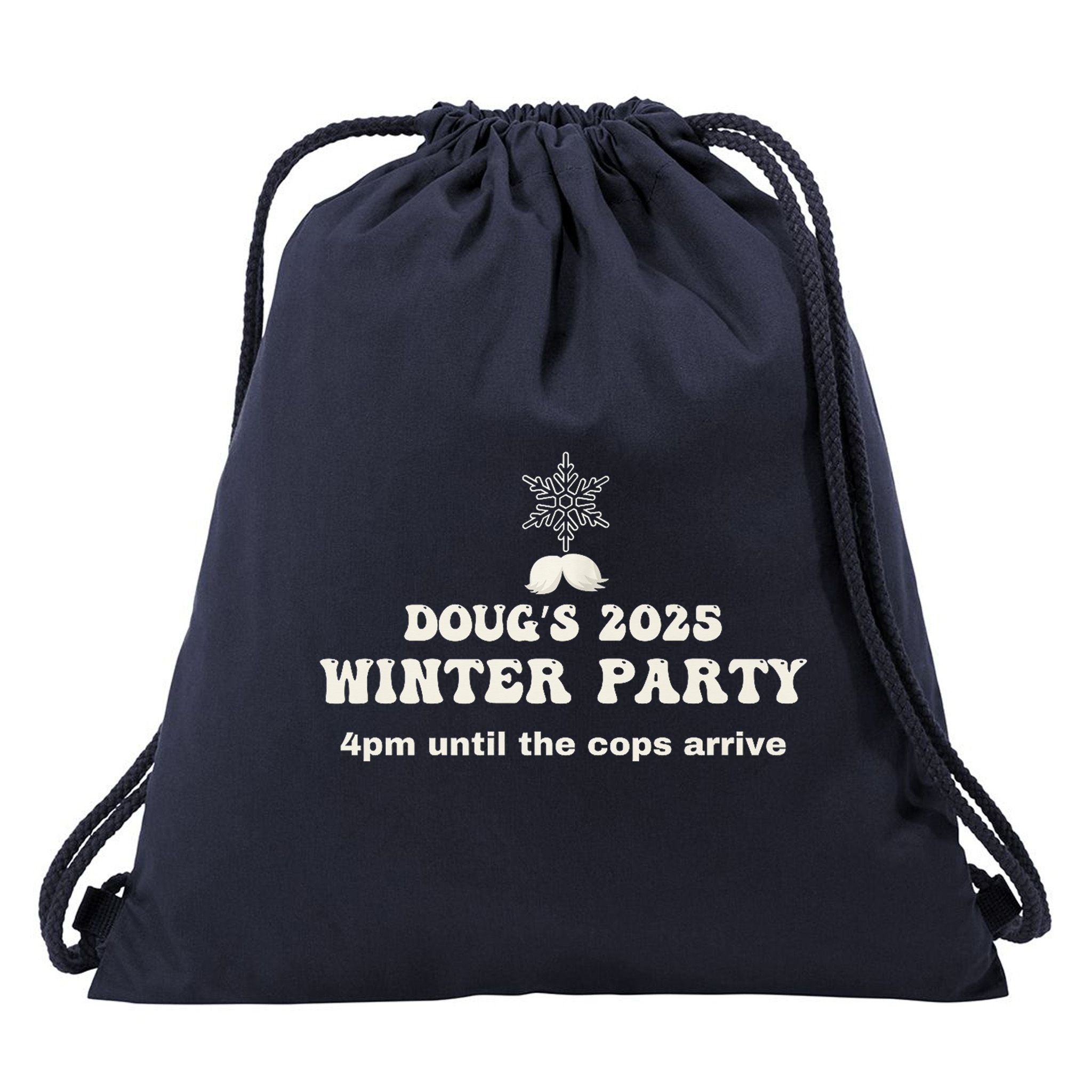 DougS Winter Party February 2025 Just Bring A Smile Drawstring Bag