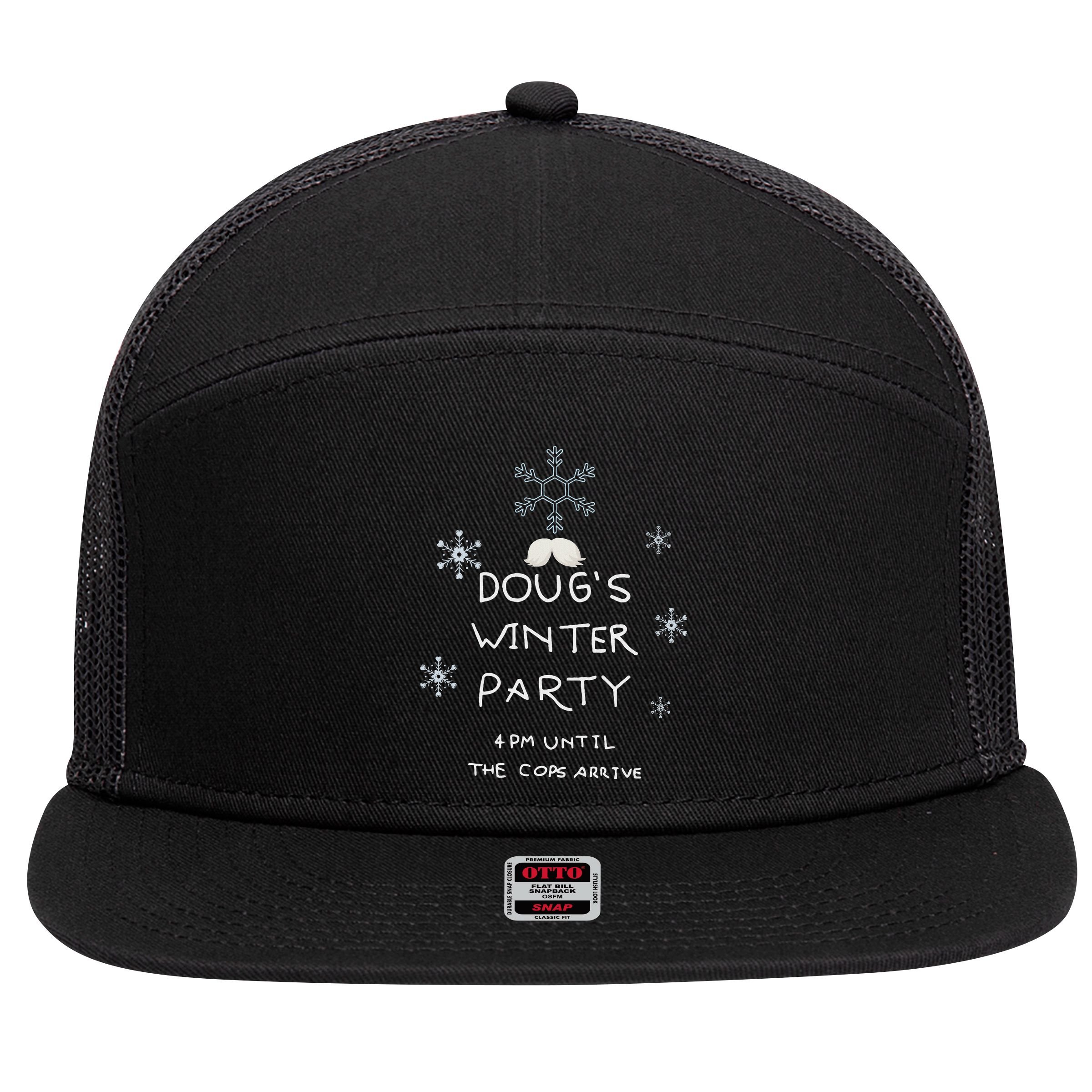 DougS Winter Party February 15 2025 7 Panel Mesh Trucker Snapback Hat
