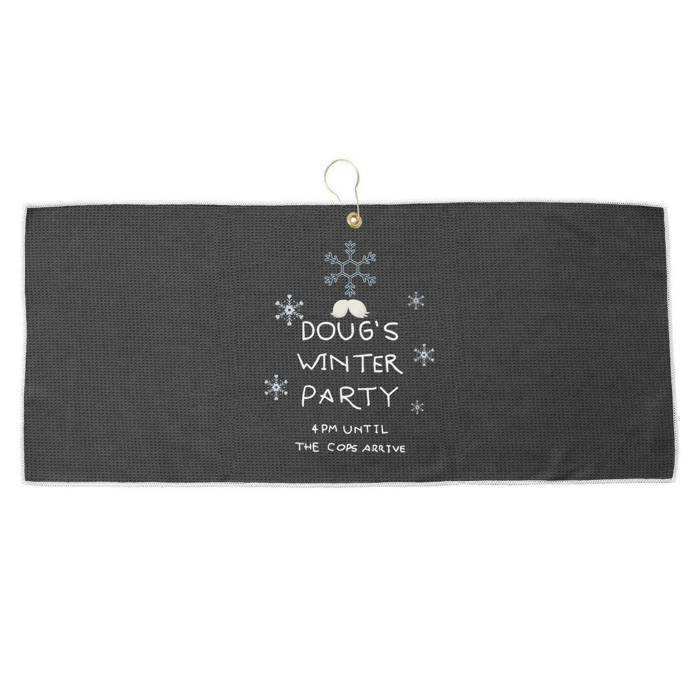 DougS Winter Party February 15 2025 Large Microfiber Waffle Golf Towel