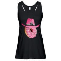 Donut Wearing Pink Cowboy Cowgirl Hat Ladies Essential Flowy Tank