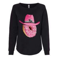 Donut Wearing Pink Cowboy Cowgirl Hat Womens California Wash Sweatshirt