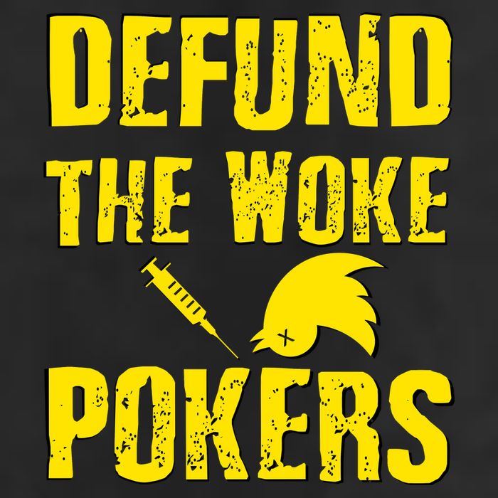 Defund Woke Pokers 7 Panel Mesh Trucker Snapback Hat