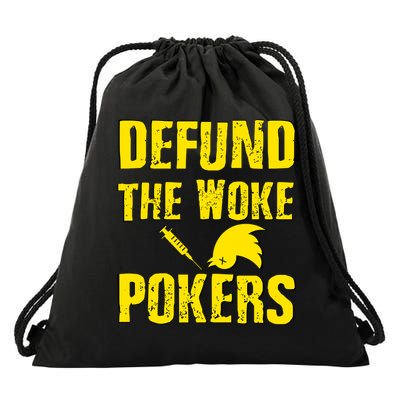 Defund Woke Pokers Drawstring Bag