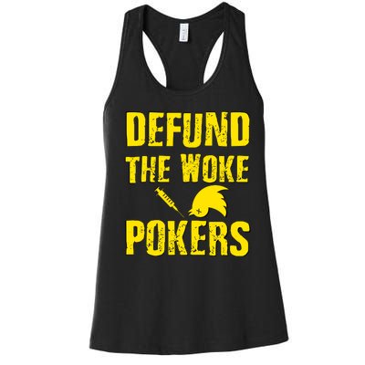 Defund Woke Pokers Women's Racerback Tank