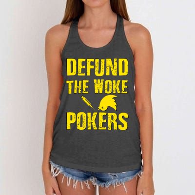 Defund Woke Pokers Women's Knotted Racerback Tank