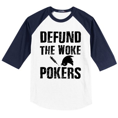 Defund Woke Pokers Baseball Sleeve Shirt