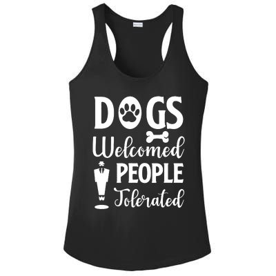 Dogs Welcomed People Tolerated Ladies PosiCharge Competitor Racerback Tank