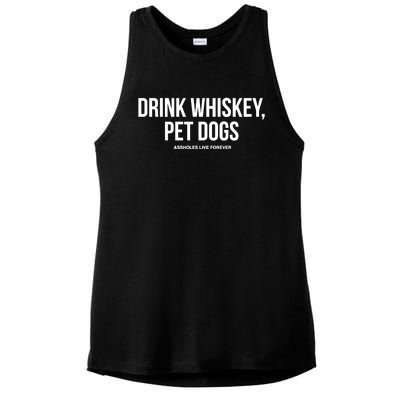 Drink Whiskey Pet Dogs Ladies PosiCharge Tri-Blend Wicking Tank