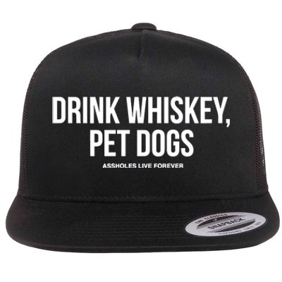 Drink Whiskey Pet Dogs Flat Bill Trucker Hat