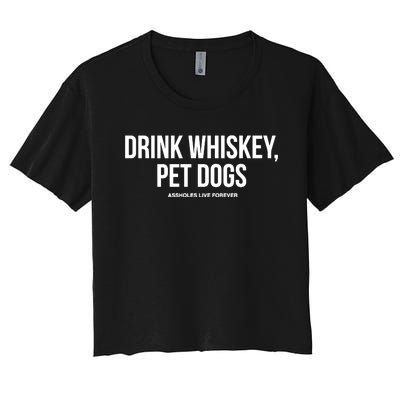 Drink Whiskey Pet Dogs Women's Crop Top Tee