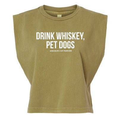 Drink Whiskey Pet Dogs Garment-Dyed Women's Muscle Tee