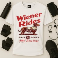 Dachshund Wiener Rides Only 25 Cents Free Today Only Cooling Performance Crew T-Shirt