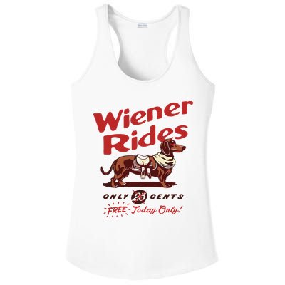 Dachshund Wiener Rides Only 25 Cents Free Today Only Ladies PosiCharge Competitor Racerback Tank