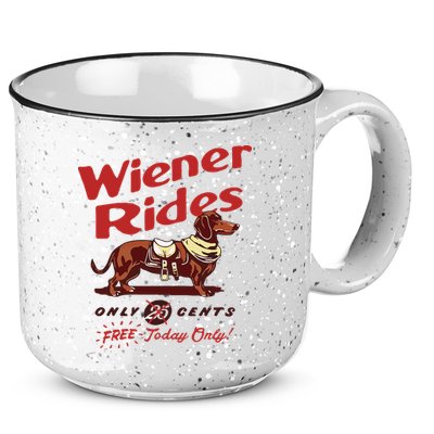 Dachshund Wiener Rides Only 25 Cents Free Today Only 15oz Campfire Ceramic Mug