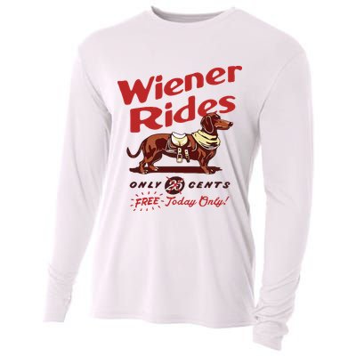 Dachshund Wiener Rides Only 25 Cents Free Today Only Cooling Performance Long Sleeve Crew
