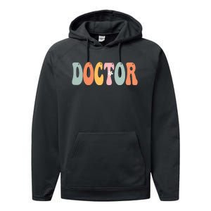 Doctor Week Retro Groovy Appreciation Day For Women For Work Performance Fleece Hoodie