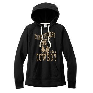 Drink Whiskey Ride a Cowboy Women's Fleece Hoodie