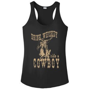 Drink Whiskey Ride a Cowboy Ladies PosiCharge Competitor Racerback Tank