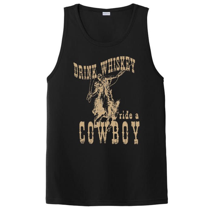 Drink Whiskey Ride a Cowboy PosiCharge Competitor Tank