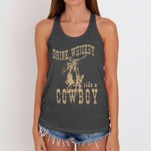 Drink Whiskey Ride a Cowboy Women's Knotted Racerback Tank