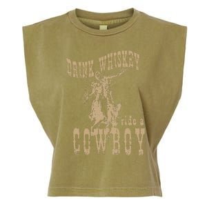 Drink Whiskey Ride a Cowboy Garment-Dyed Women's Muscle Tee