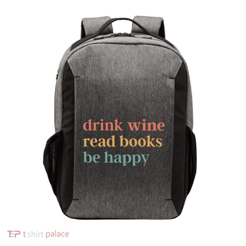 Drink Wine Read Books Be Happy Vector Backpack