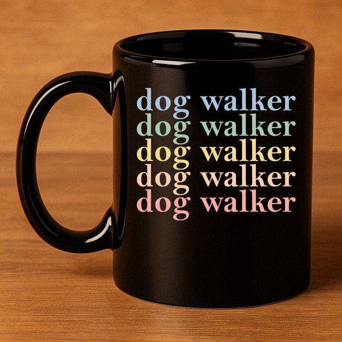 Dog Walker Retro 11oz C Handle Ceramic Mug