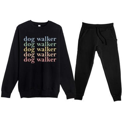 Dog Walker Retro Premium Crewneck Sweatsuit Set