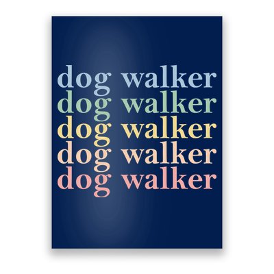 Dog Walker Retro Poster