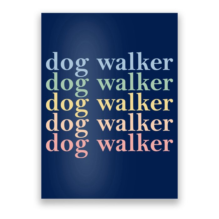 Dog Walker Retro Poster