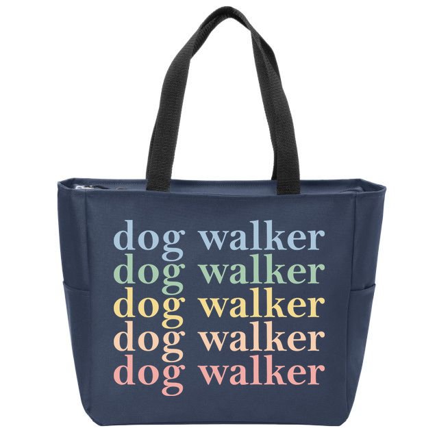 Dog Walker Retro Zip Tote Bag