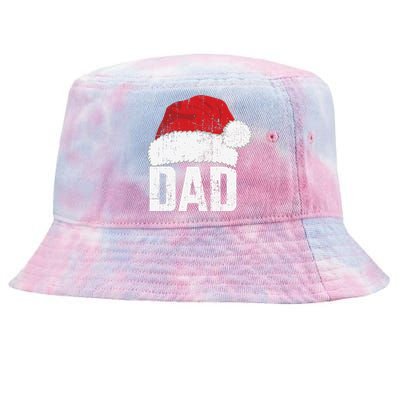 Dad With Santa Claus Hat Matching Family Christmas Pajama Tie-Dyed Bucket Hat