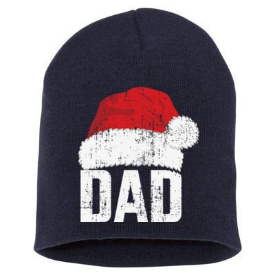 Dad With Santa Claus Hat Matching Family Christmas Pajama Short Acrylic Beanie