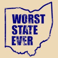 Distressed Worst State Ever Ohio Michigan Sports Fan Zip Tote Bag